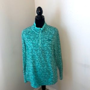 The North Face Jacket Lodge Ski 1/4 Zip Fleece Pullover Green Blue Women’s XL